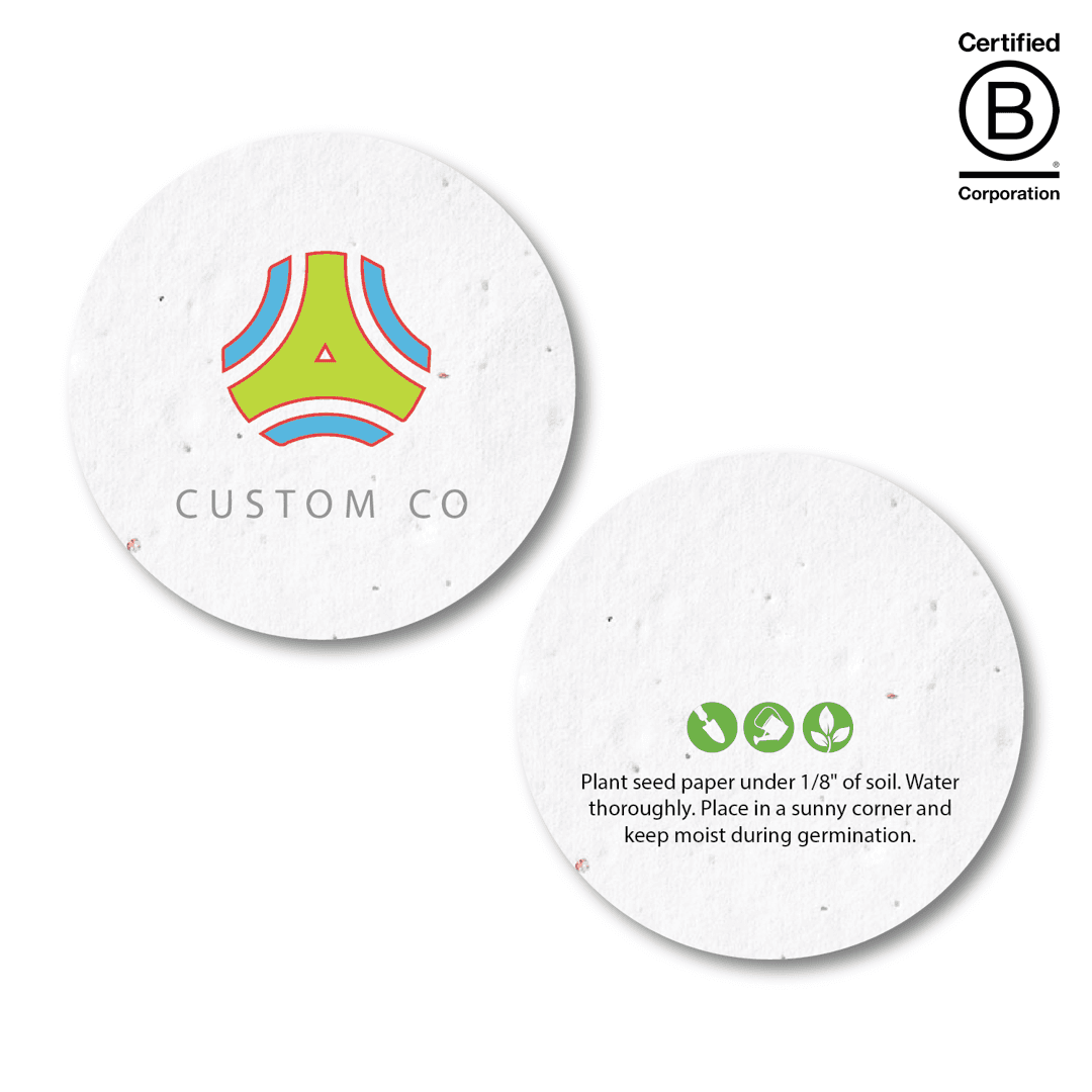 Medium Seed Paper Circle Coaster 2-Sided - Main product view 1
