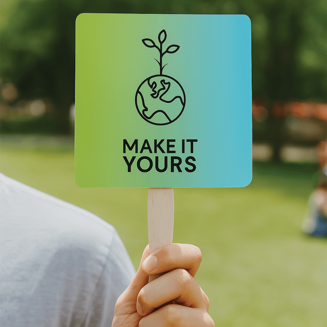 Plantable Seed Paper Fan Large 2-Sided Imprint - Main product view 1