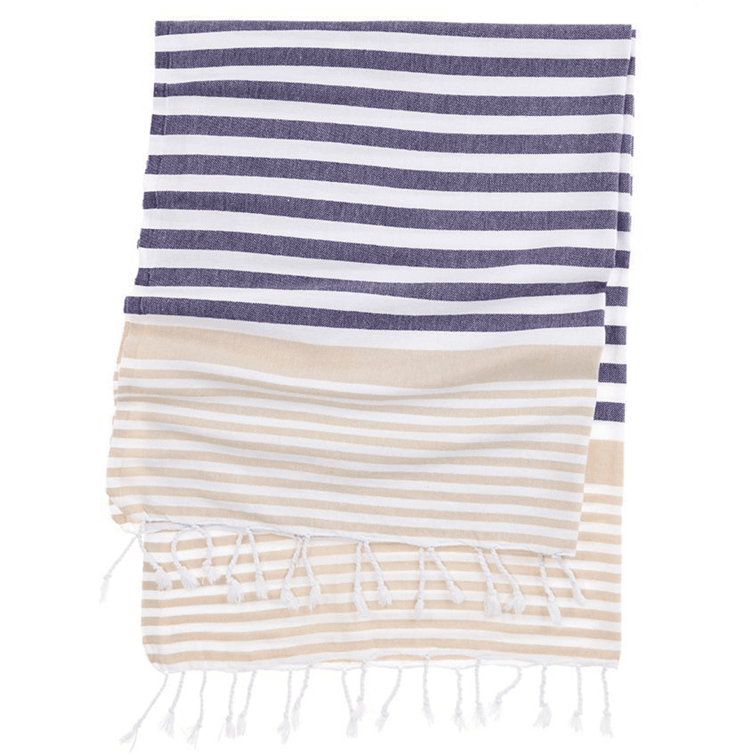 Mediterranean 100% Cotton Multi-Color Striped Turkish Towel - Main product view 1