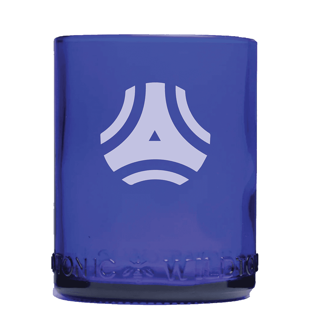 Upcycled Single Cobalt Blue 12 oz Cup Glass - Main product view 1