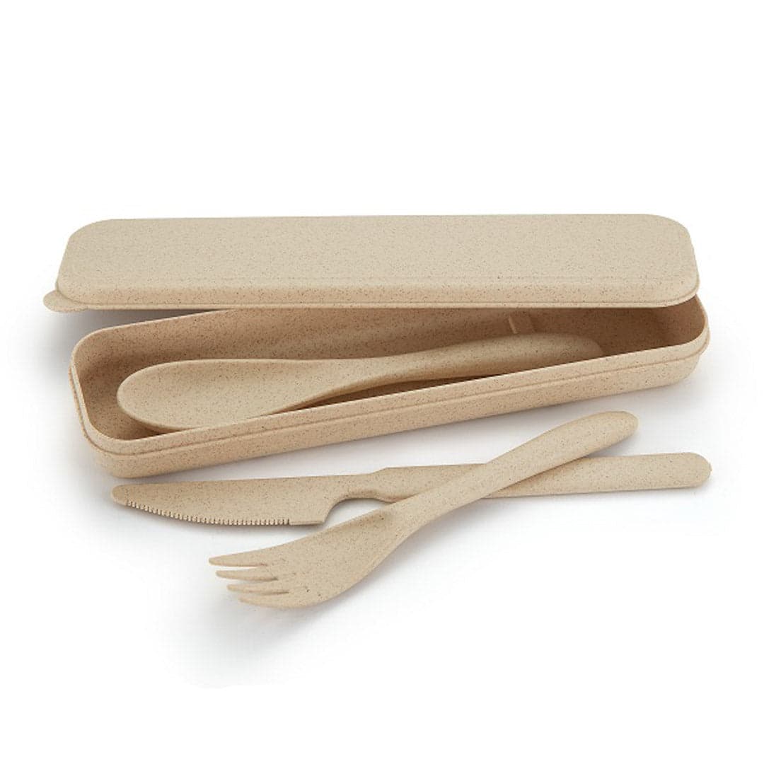 Cleo Wheat Straw Cutlery Set with Case product image 2