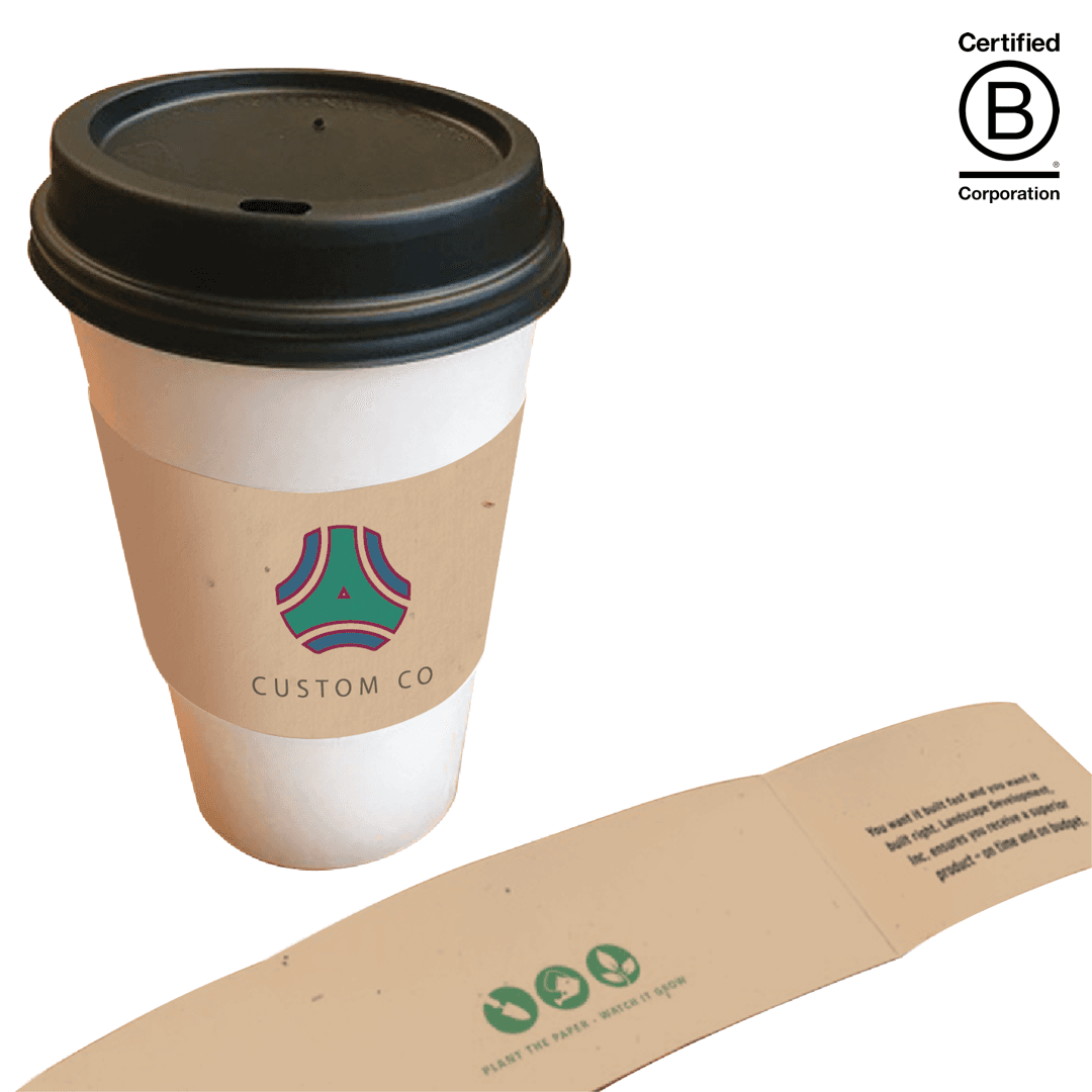Seed Paper Coffee Cup Sleeve 2-Sided product image