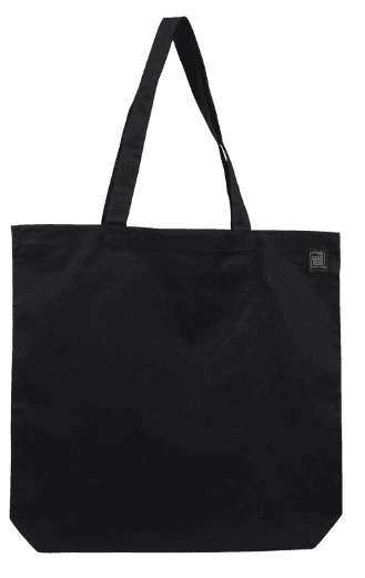 Lightweight Black Book Tote Bag Recycled Cotton - Main product view 1