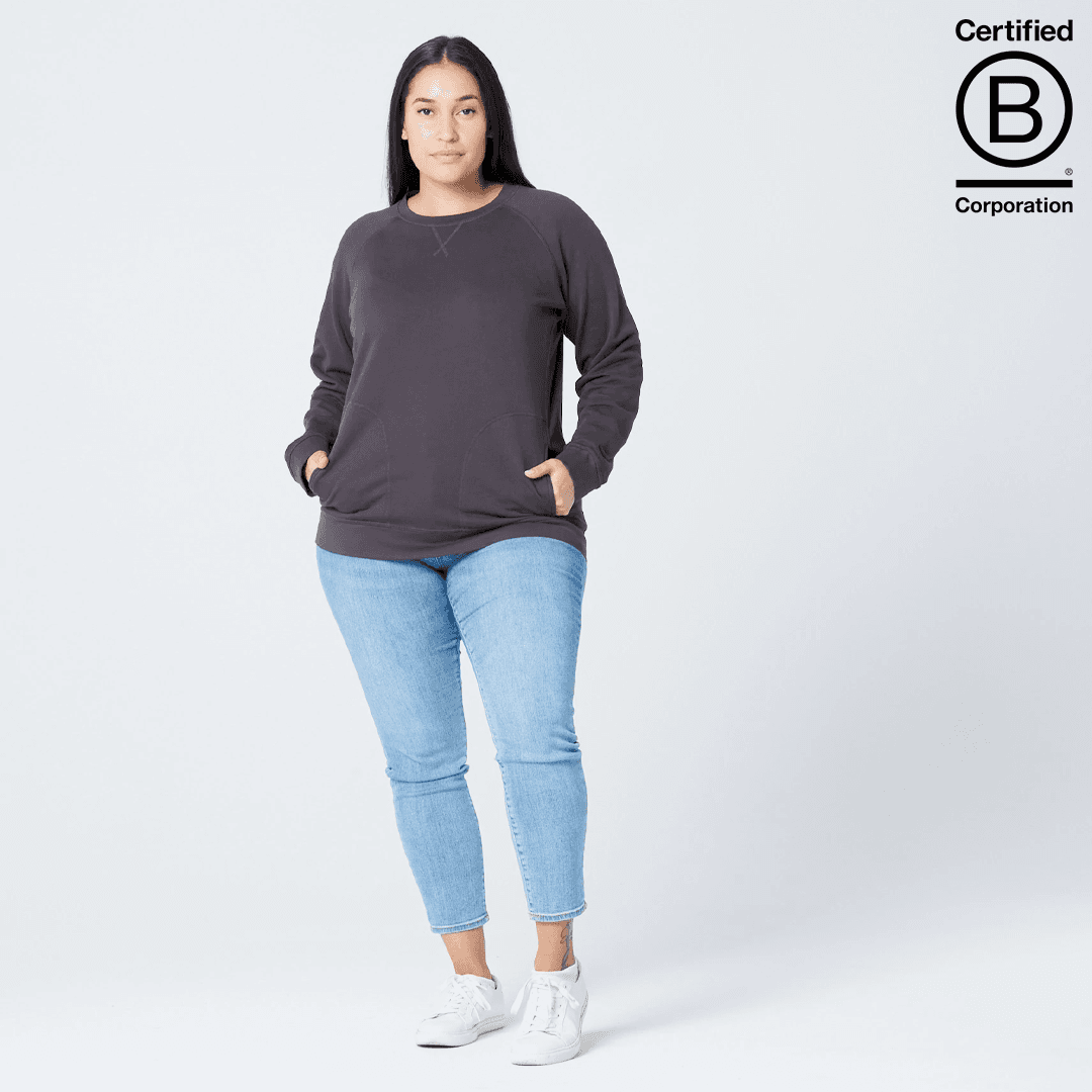 Organic Cotton Crewneck Sweatshirt with Pockets-Unisex - Main product view 1