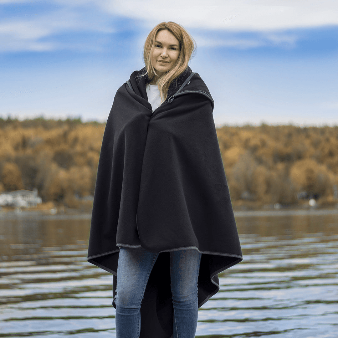 Cleveland Hooded Recycled Fleece Blanket - Main product view 1