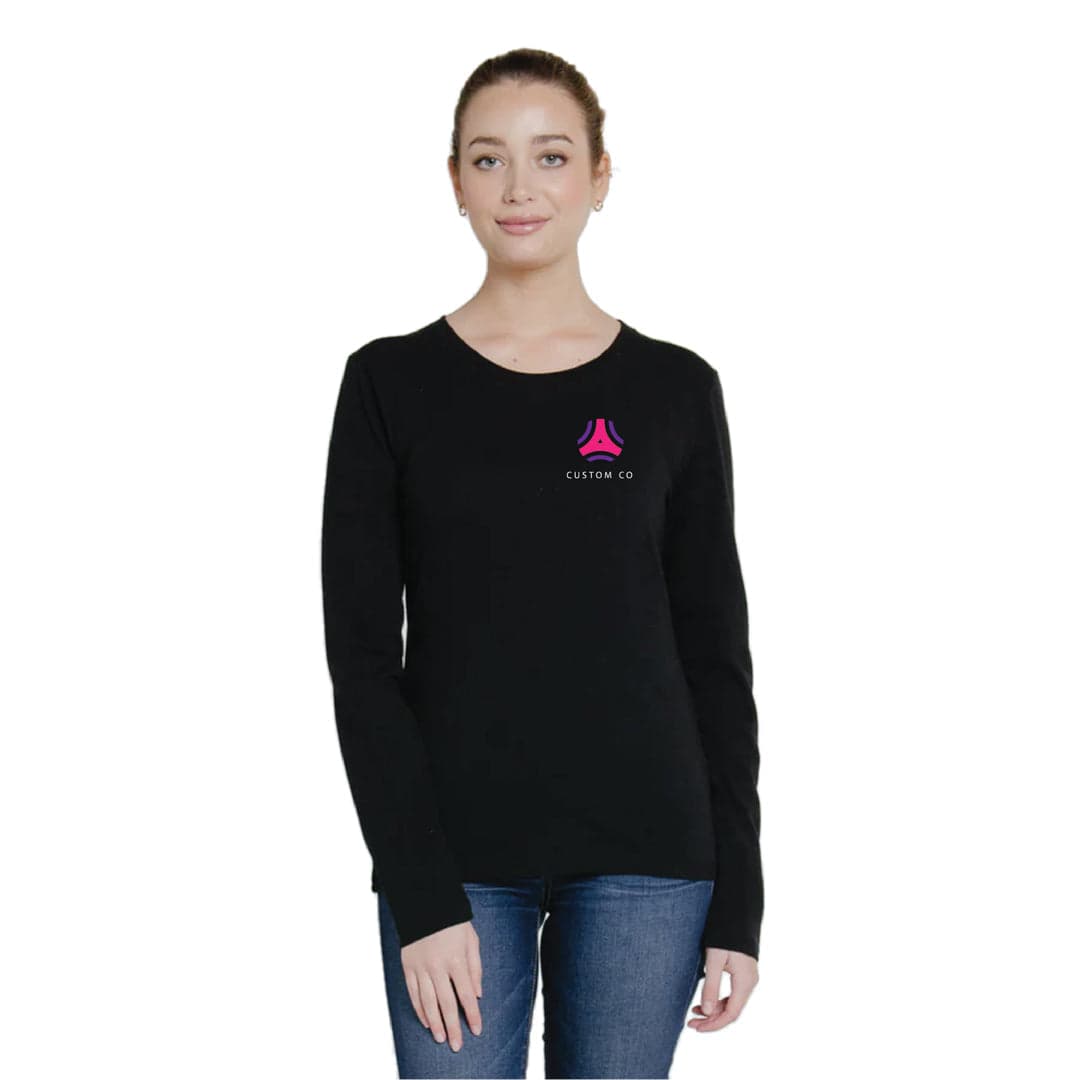 Brenda Long-Sleeve 7.5 Oz. Cotton T-Shirt-Women's product image 3