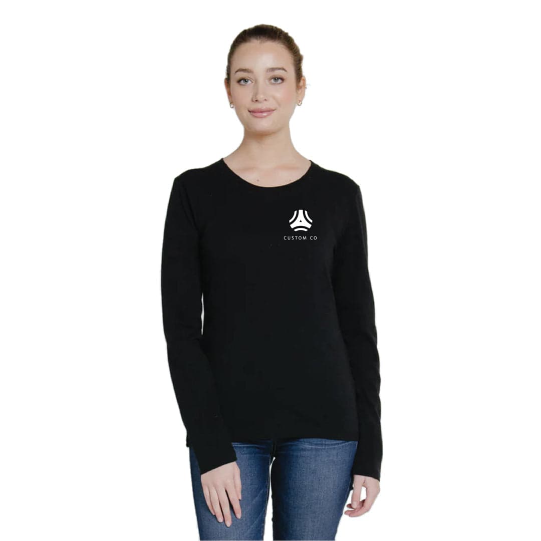 Brenda Long-Sleeve 7.5 Oz. Cotton T-Shirt-Women's - Main product view 1