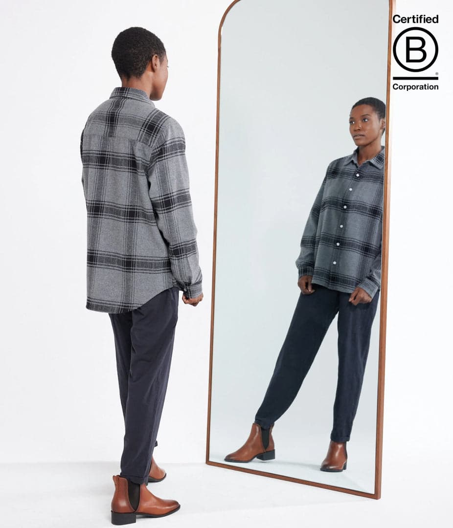 Zama Flannel Plaid Button Down Shirt-Unisex product image 3