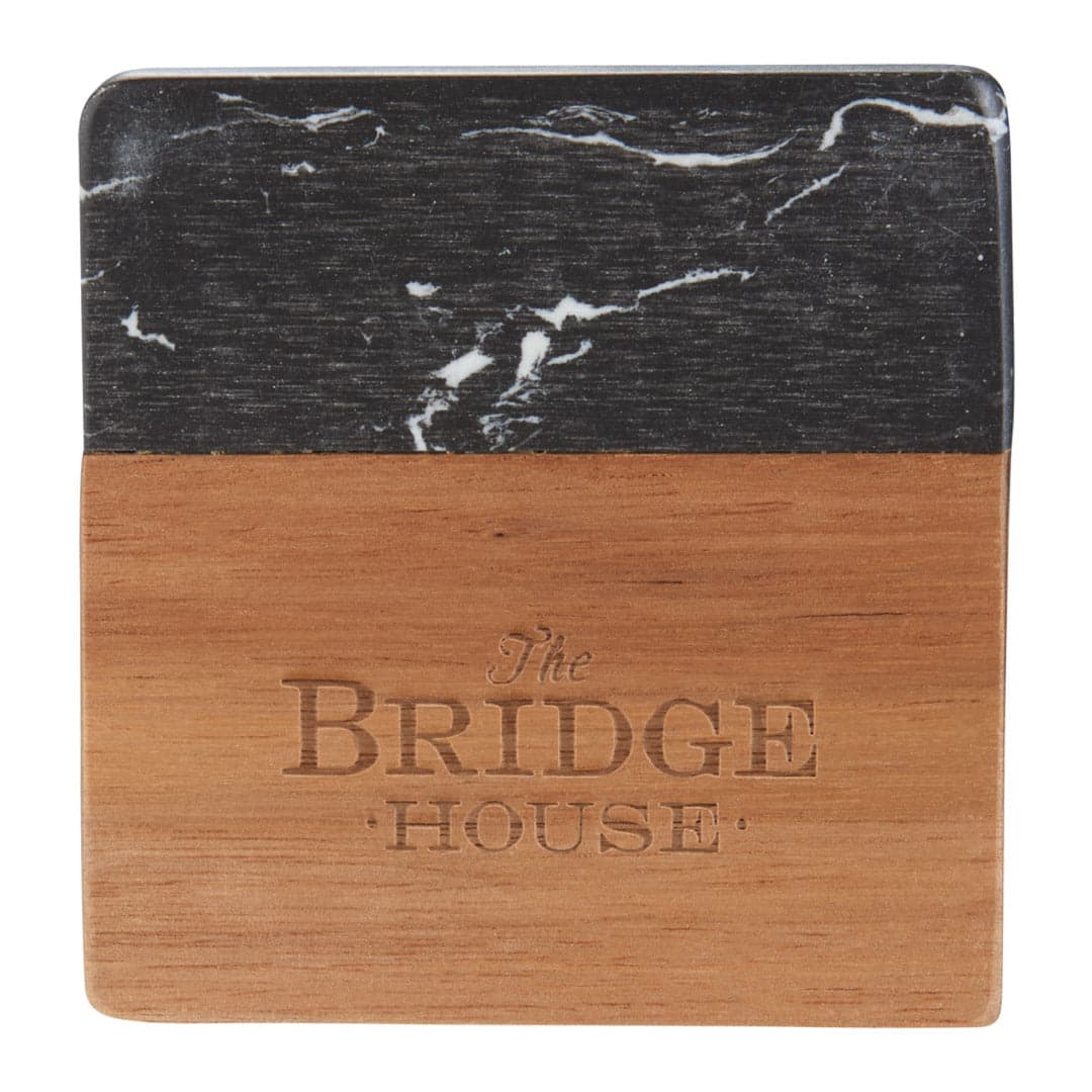 Black Marble and Wood Coaster Set of 4 product image 2