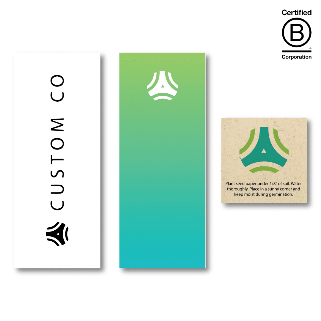 Small Double-Sided Print Eco Bookmark With Detachable Plantable Printed Seed Paper Shape product image