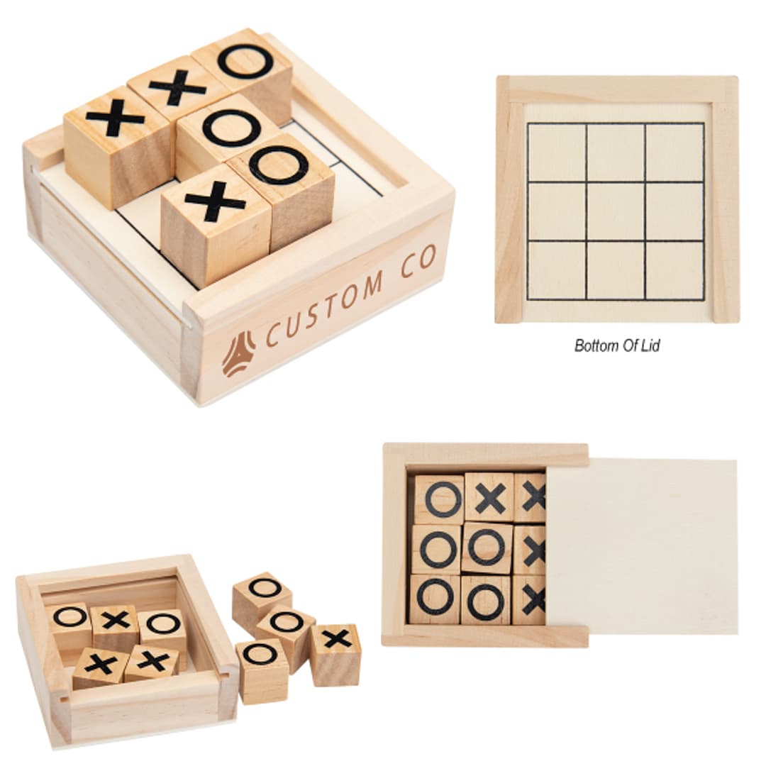 Wooden Travel Size Tic-Tac-Toe Game - Main product view 1