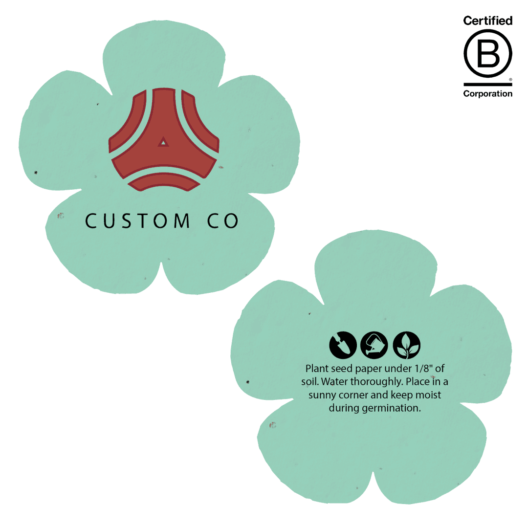 Extra Large Seed Paper Shape 2 Sided Imprint - Rounded Flower - Main product view 1