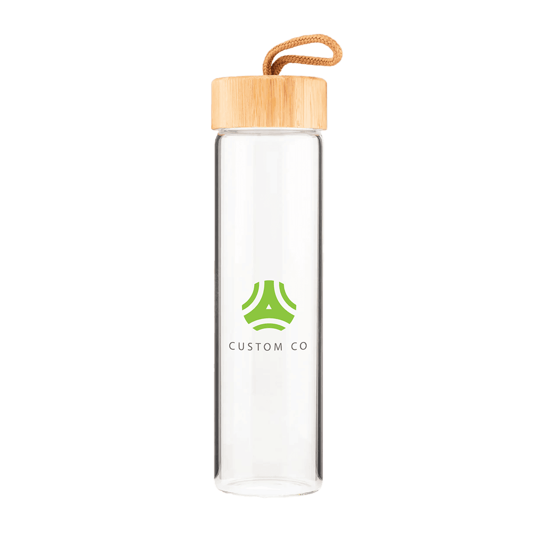 Gaia Clear Glass Bamboo Lid Water Bottle 20 oz product image 2