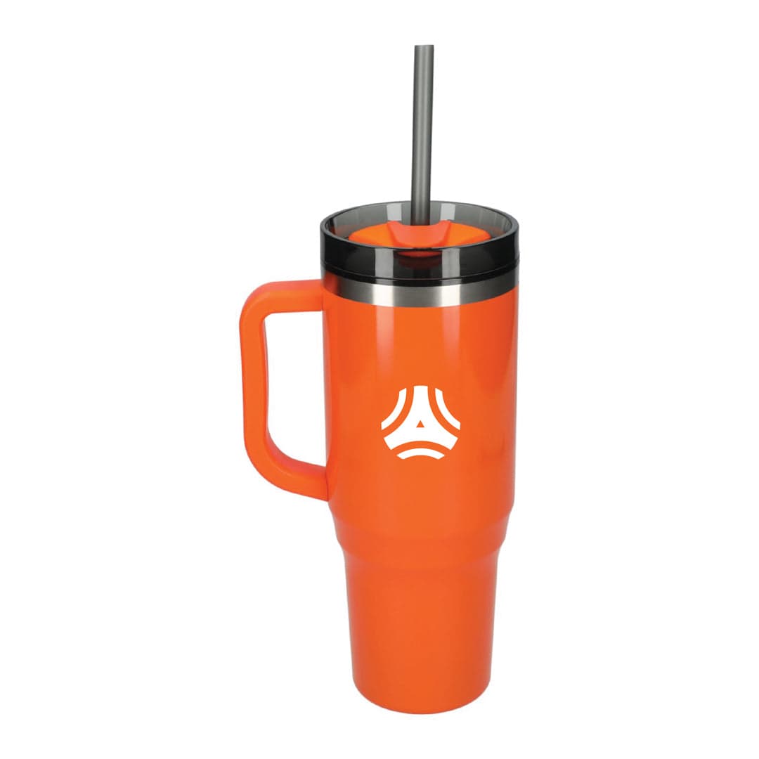40 Oz Stainless Steel Double-Wall Insulated Tumbler With 100% Recycled Reusable Straw product image 4