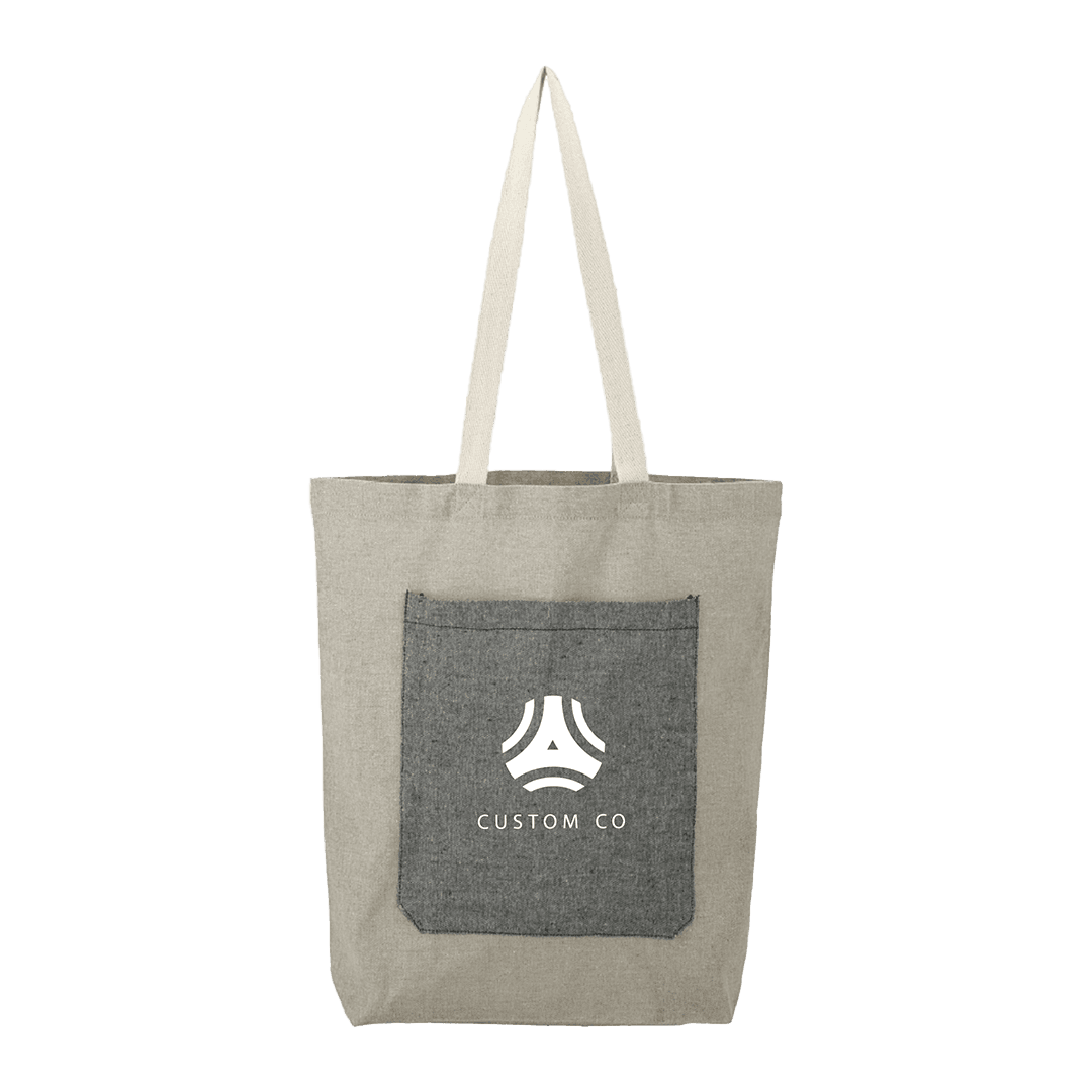 Vanier Recycled Cotton Tote Bag with External Pocket - Main product view 1