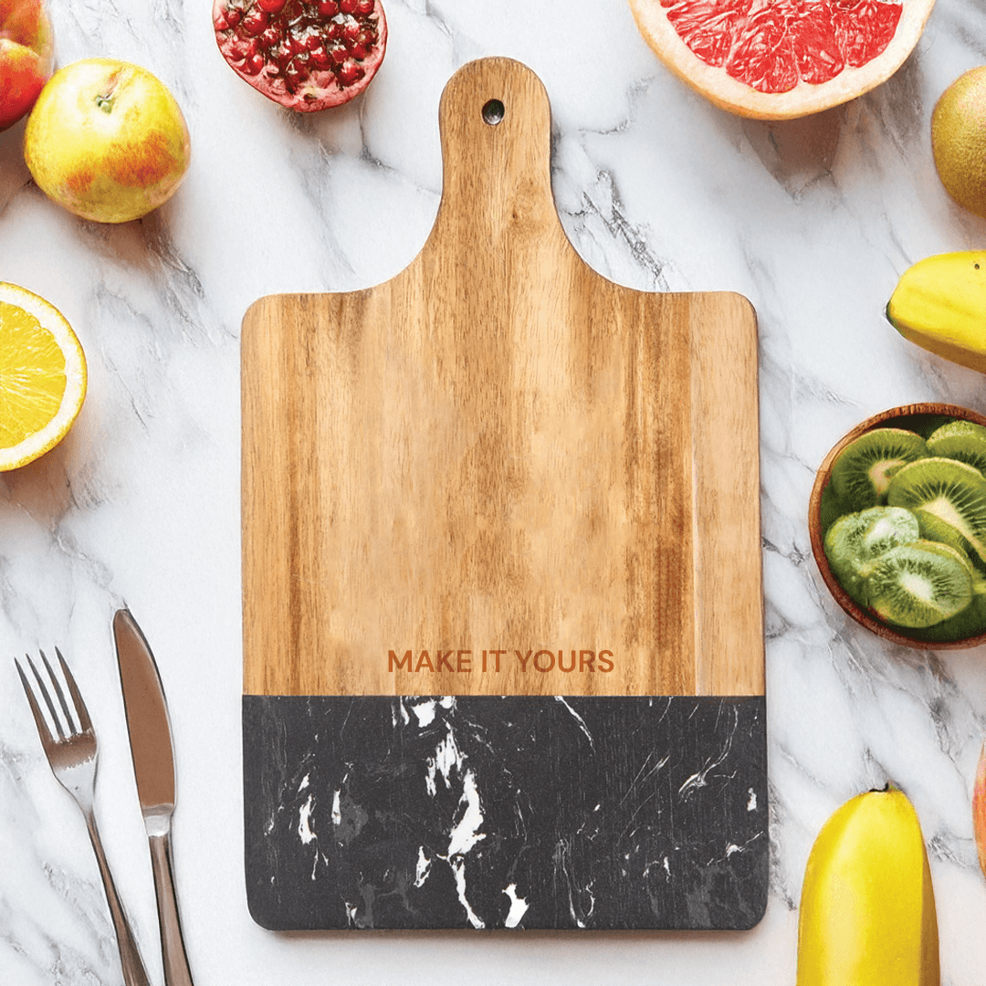 Black Marble and Wood Cutting Board - Main product view 1