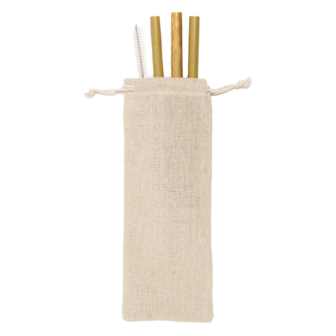 Bamboo Straw Set in Jute Bag product image 2
