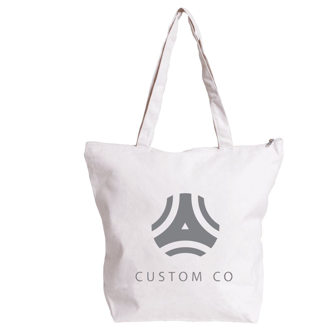 Natural Simcoe Zipper Cotton Tote Bag 11 oz - Main product view 1