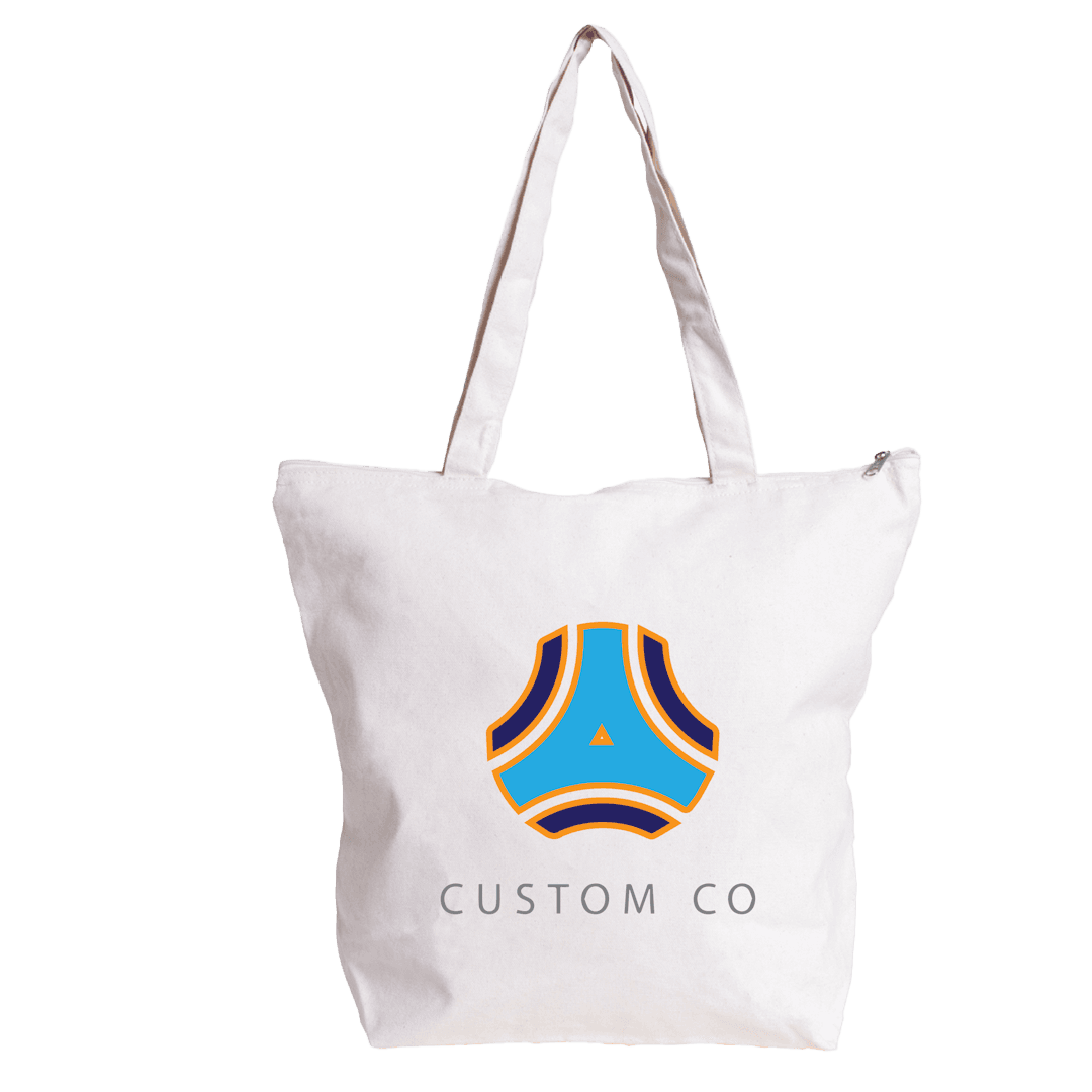 Natural Simcoe Zipper Cotton Tote Bag 11 oz product image 1