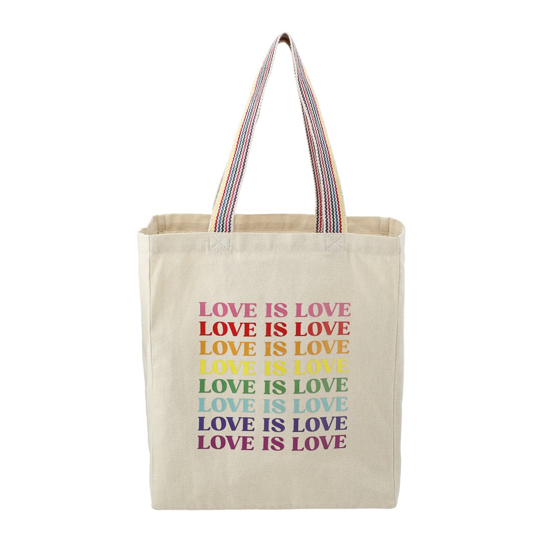 Rainbow Recycled 6 Oz Cotton Tote Bag - Main product view 1