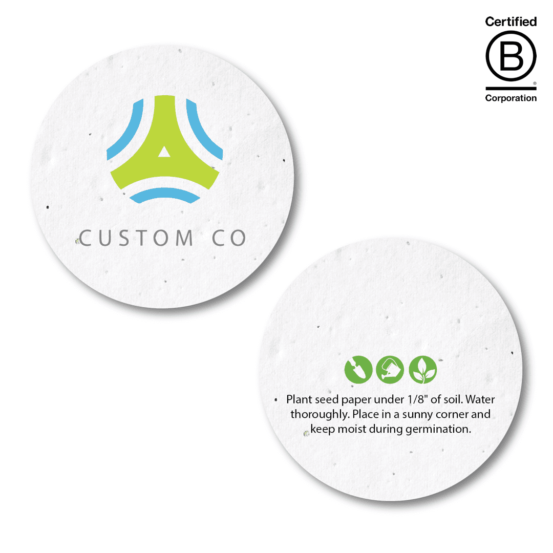 Small Seed Paper Circle Coaster 2-Sided 3 Inch product image