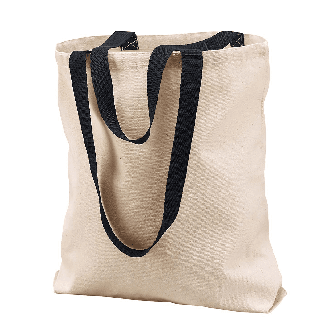 10 Oz Cotton Tote with Contrasting Handles - Main product view 1