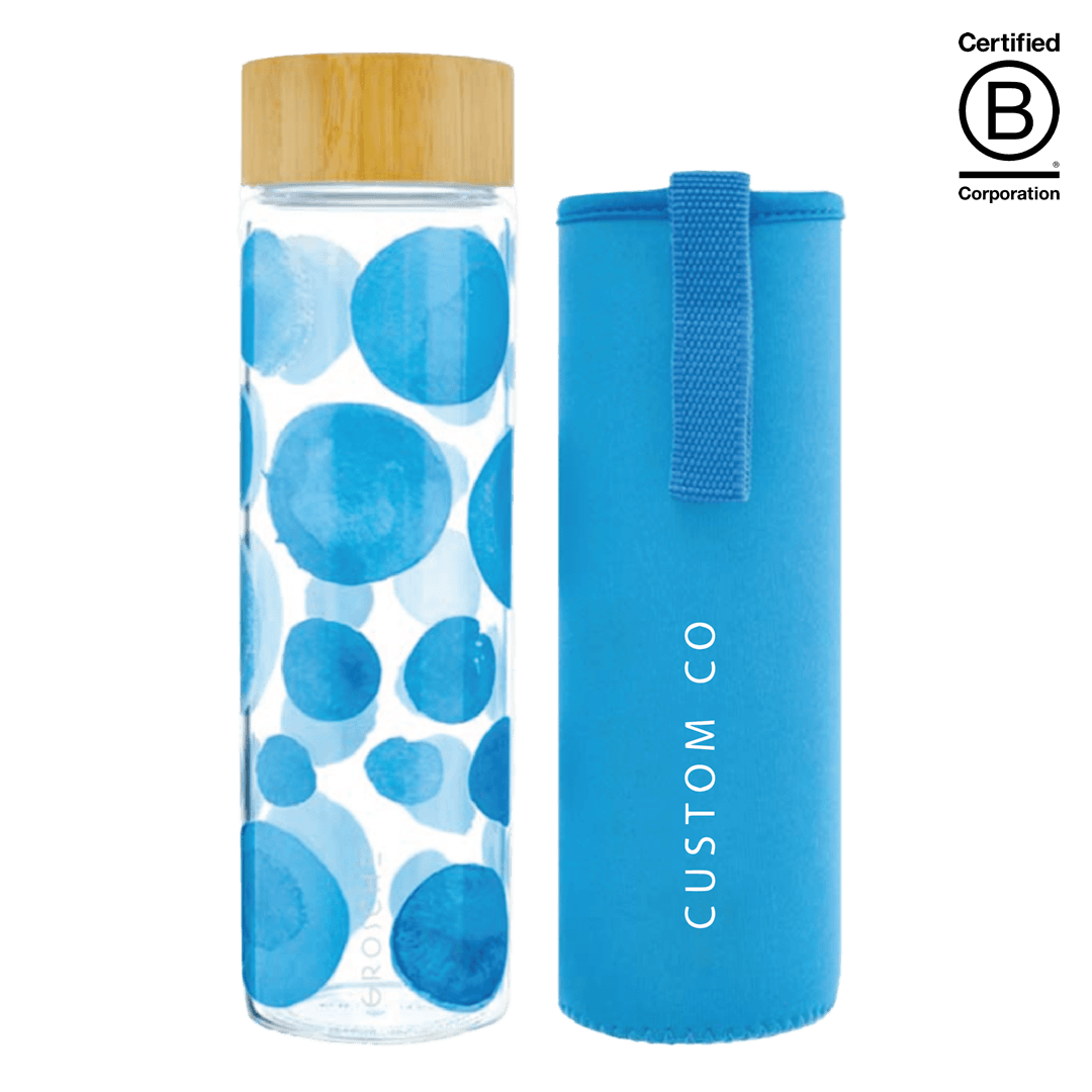 Grosche® Glass Water Bottle with Bamboo Lid and Sleeve - Main product view 1