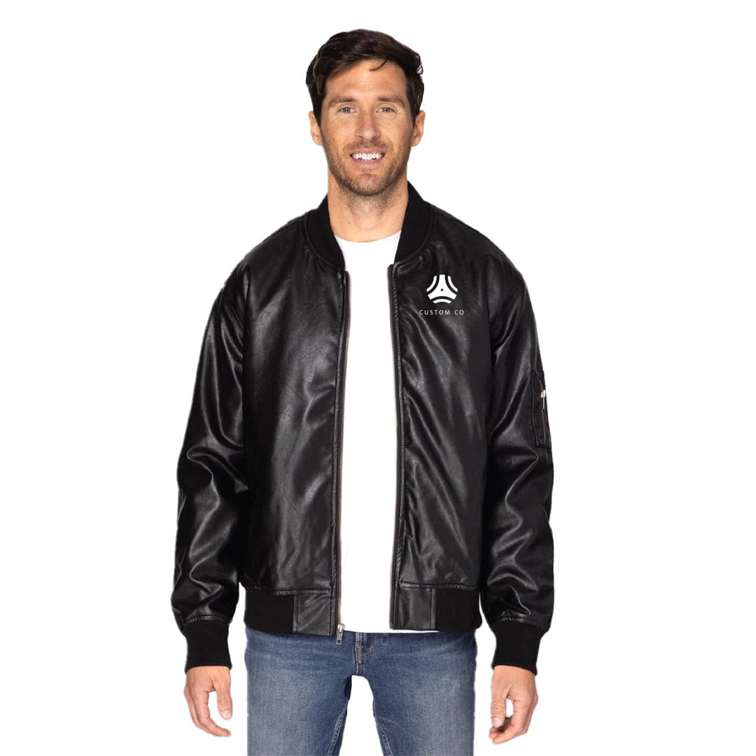 Vegan Leather Bomber Jacket-Unisex - Main product view 1