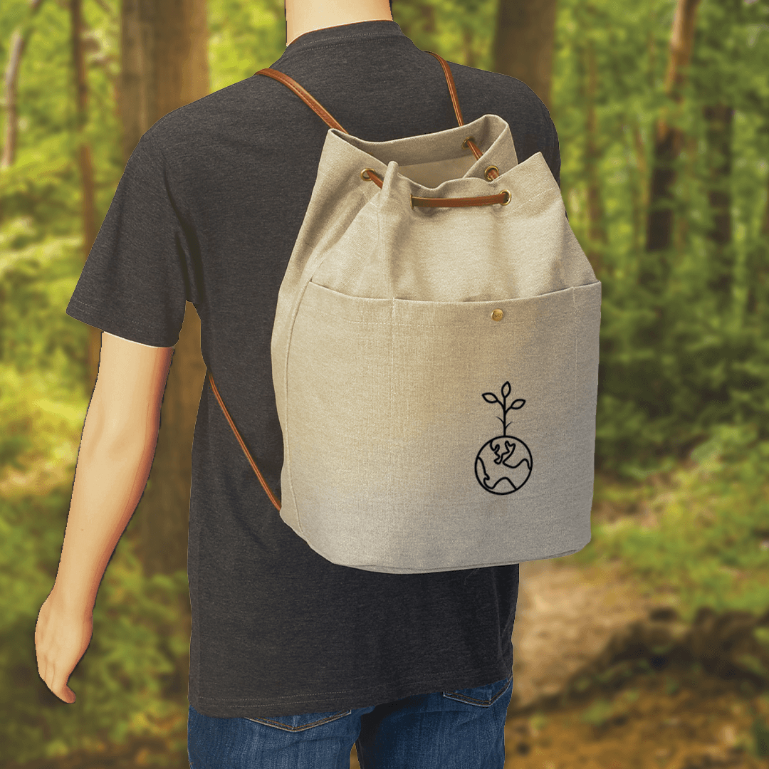 Boho 16 Oz. Cotton Canvas Convertible Backpack Tote - Main product view 1