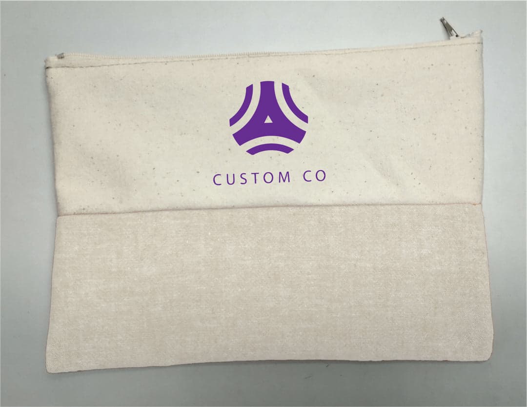 Contrast Hemp Organic Cotton Zipper Pouch - Main product view 1