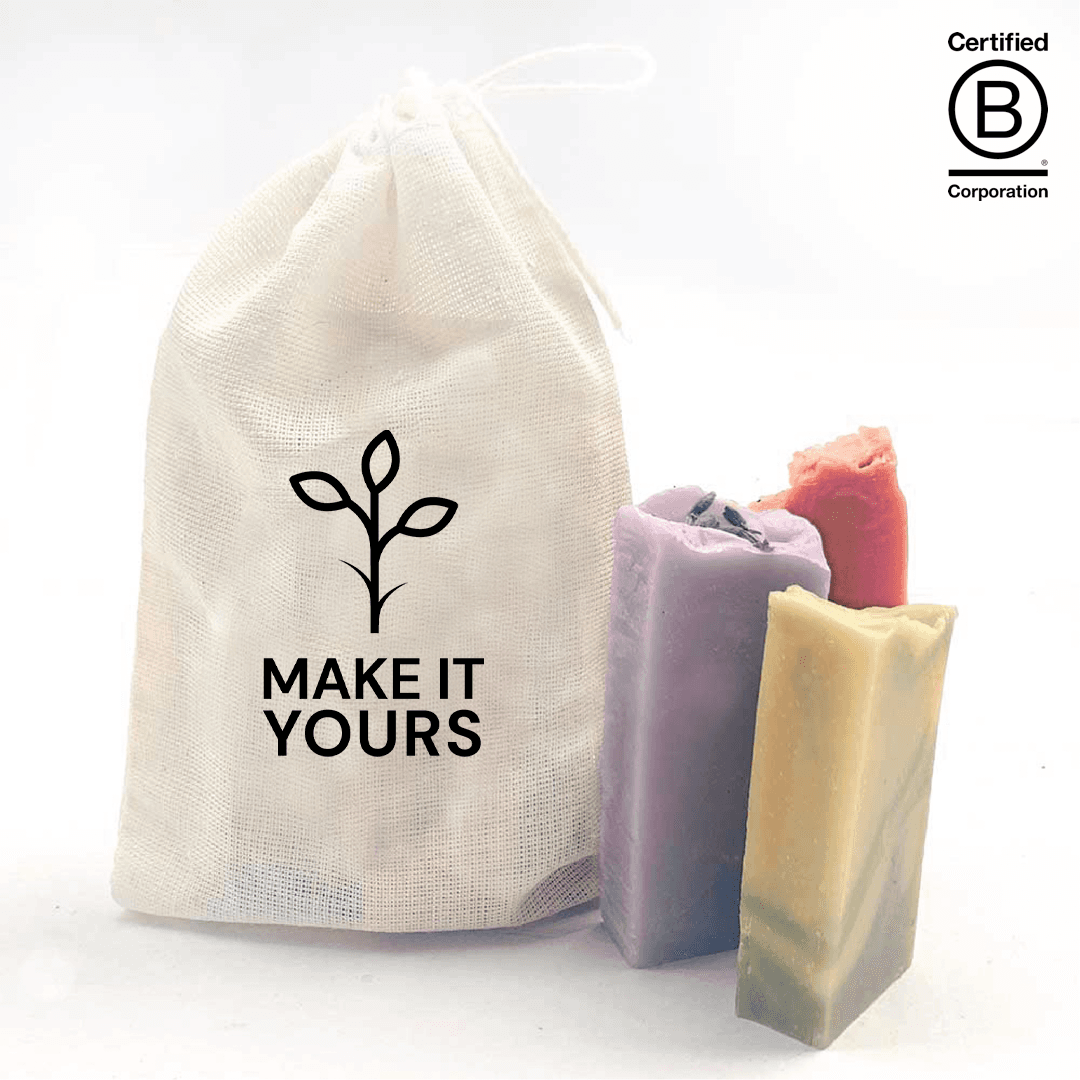 Artisan Handmade 3 Soap Set in Cotton Pouch - Main product view 1