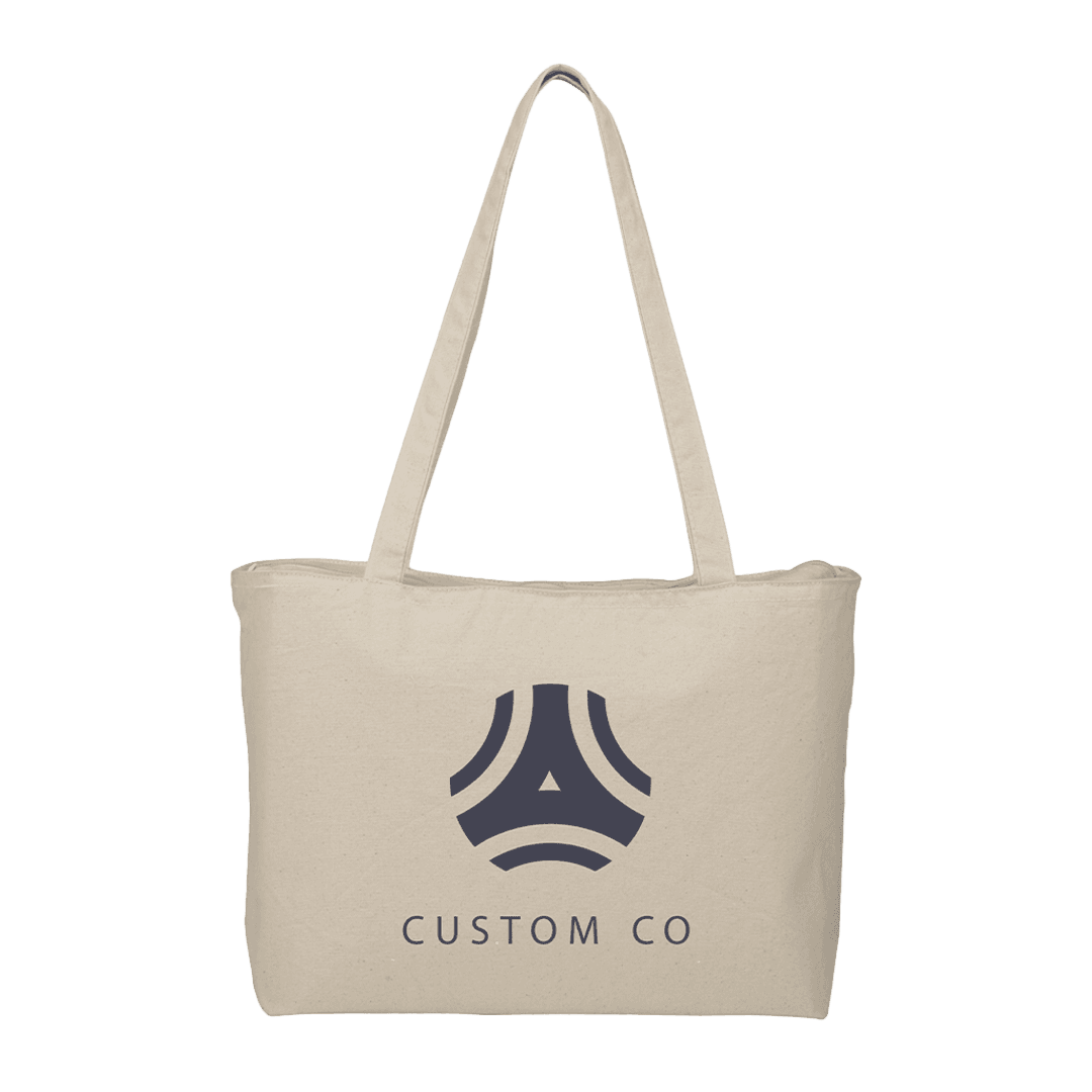 Burnaby Zippered 10oz Cotton Tote Bag - Main product view 1