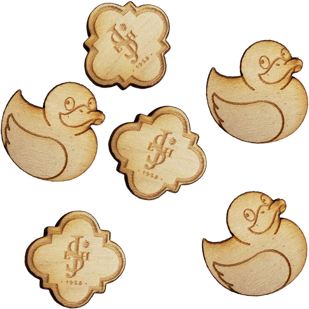 Custom Cut Wooden Lapel Pins 3/4 Inch product image 1