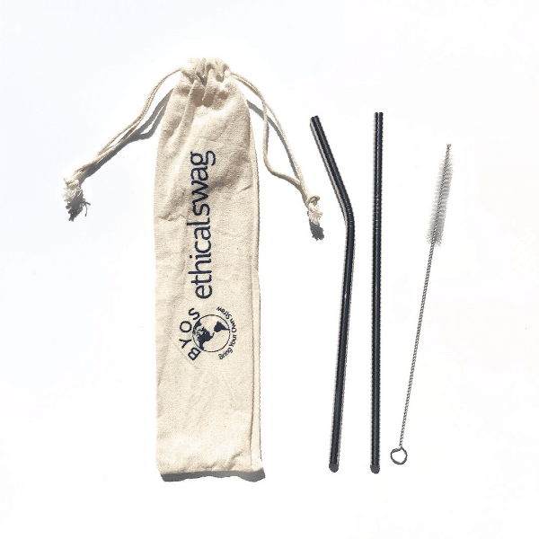 Reusable Stainless Steel Straw 3-piece Set - Main product view 1