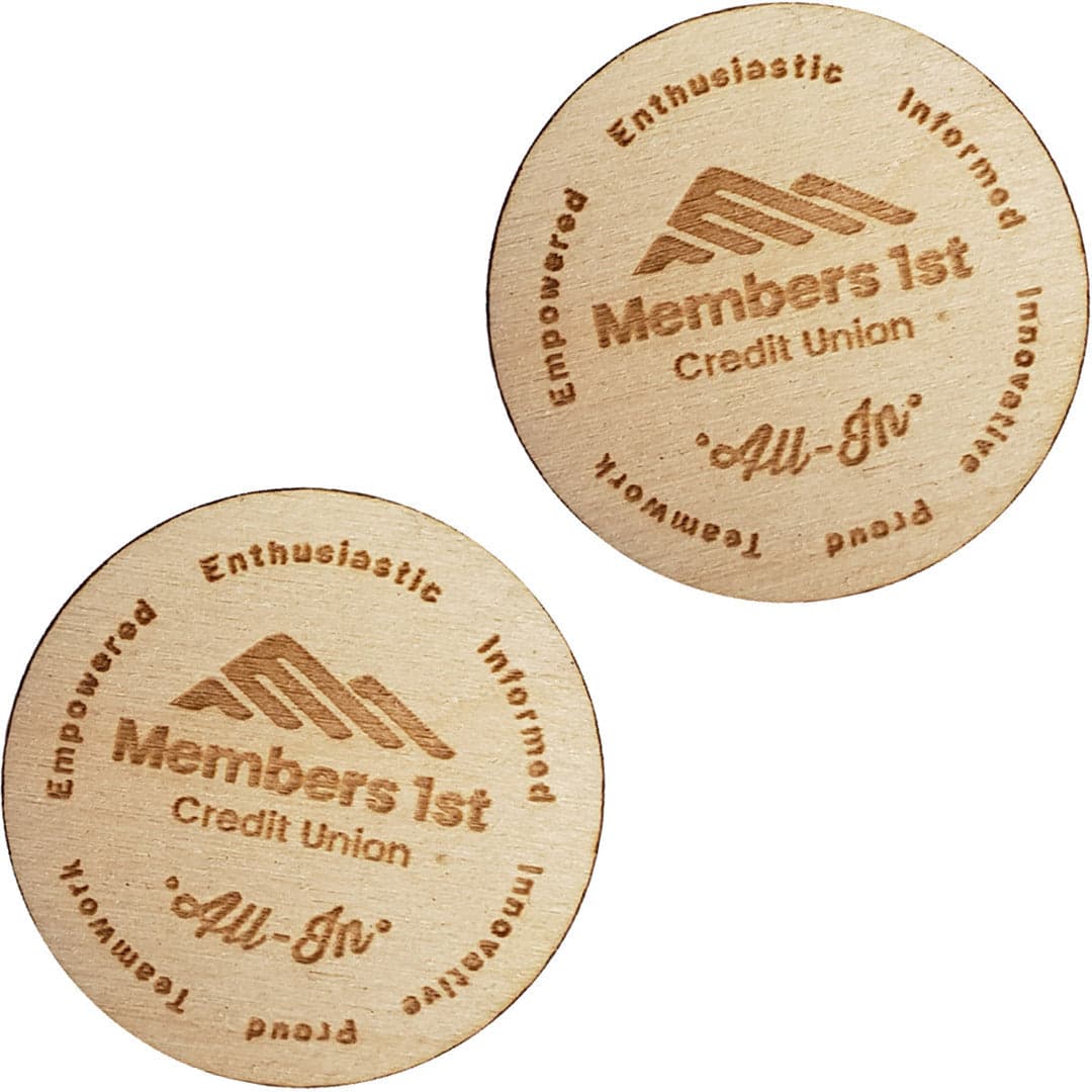 Custom Cut Wooden Lapel Pins 1 Inch product image