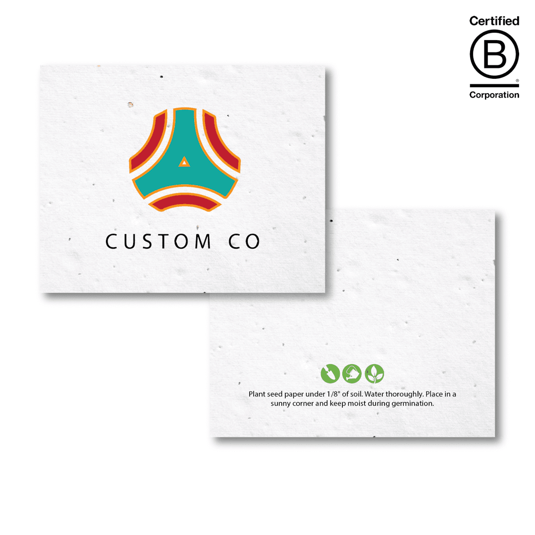 Plantable Seed Paper Postcard with 2-Sided Print 4 x 5 Inch - Main product view 1