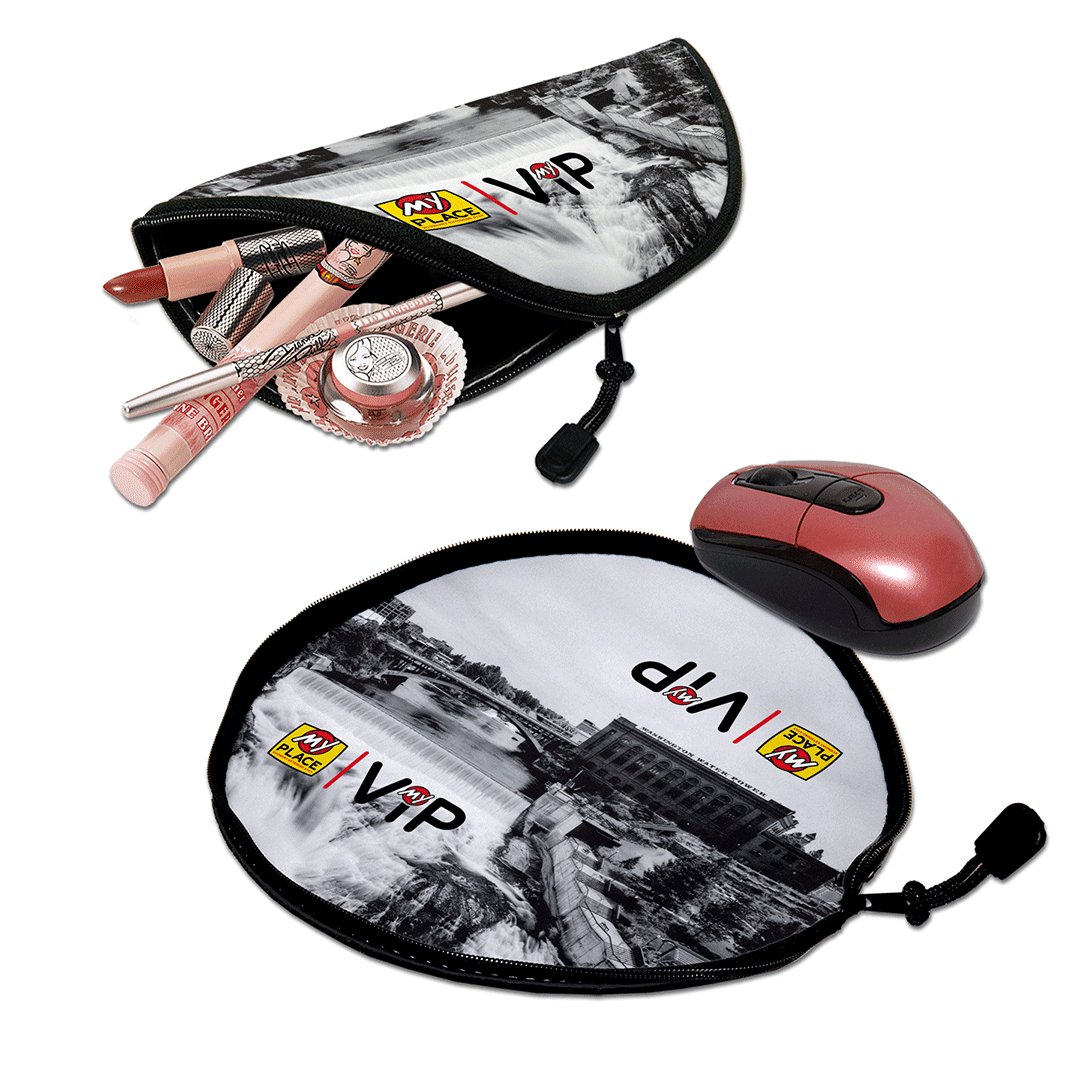 Multi-task Zip Round Travel Pouch Mouse Pad product image 3