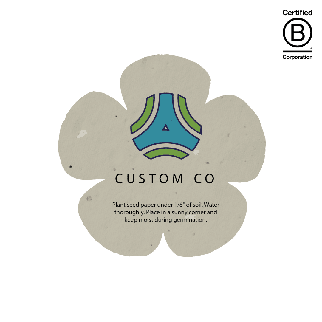 Extra Large Seed Paper Shape 1 Side Imprint - Rounded Flower - Main product view 1