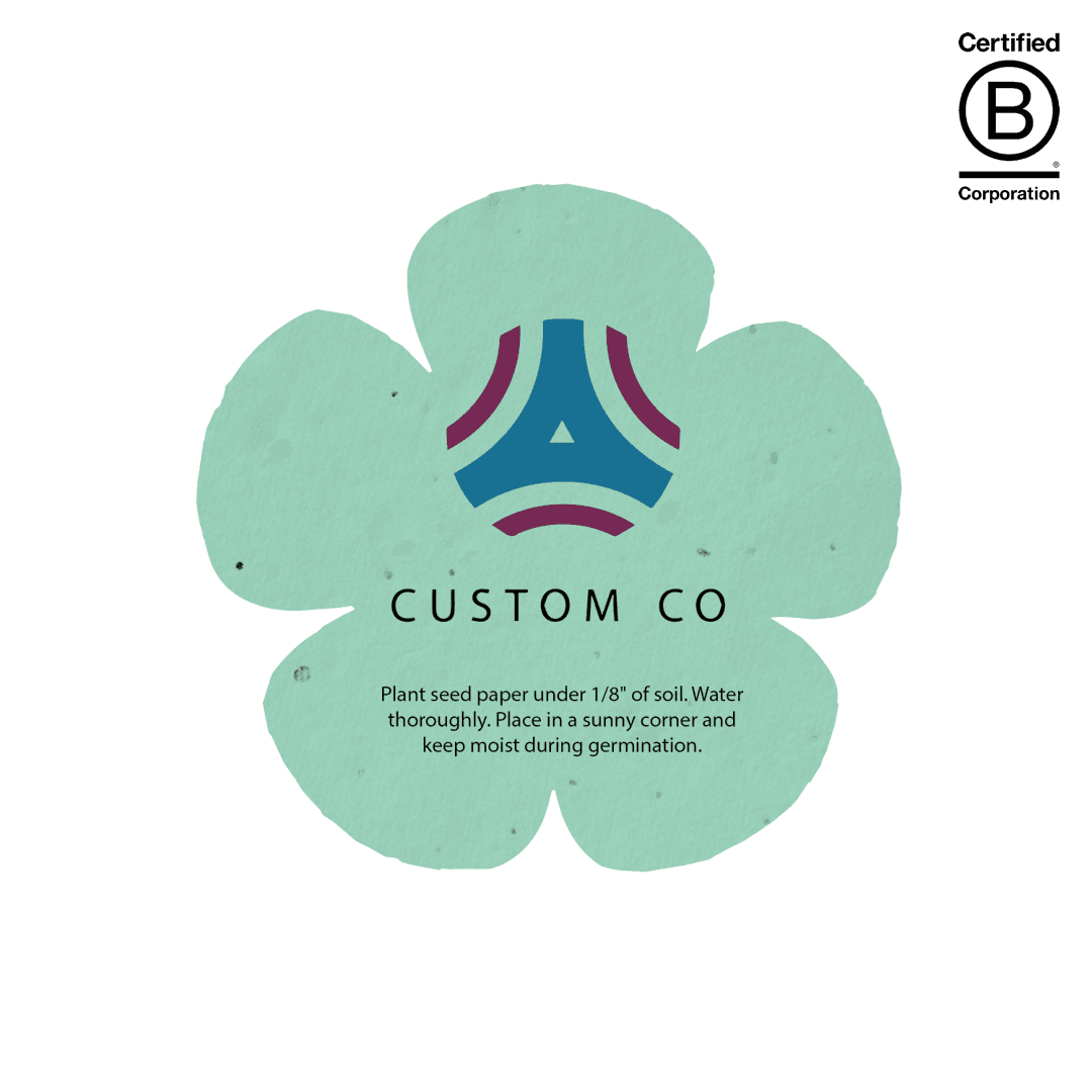 Extra Large Seed Paper Shape 1 Side Imprint - Rounded Flower product image
