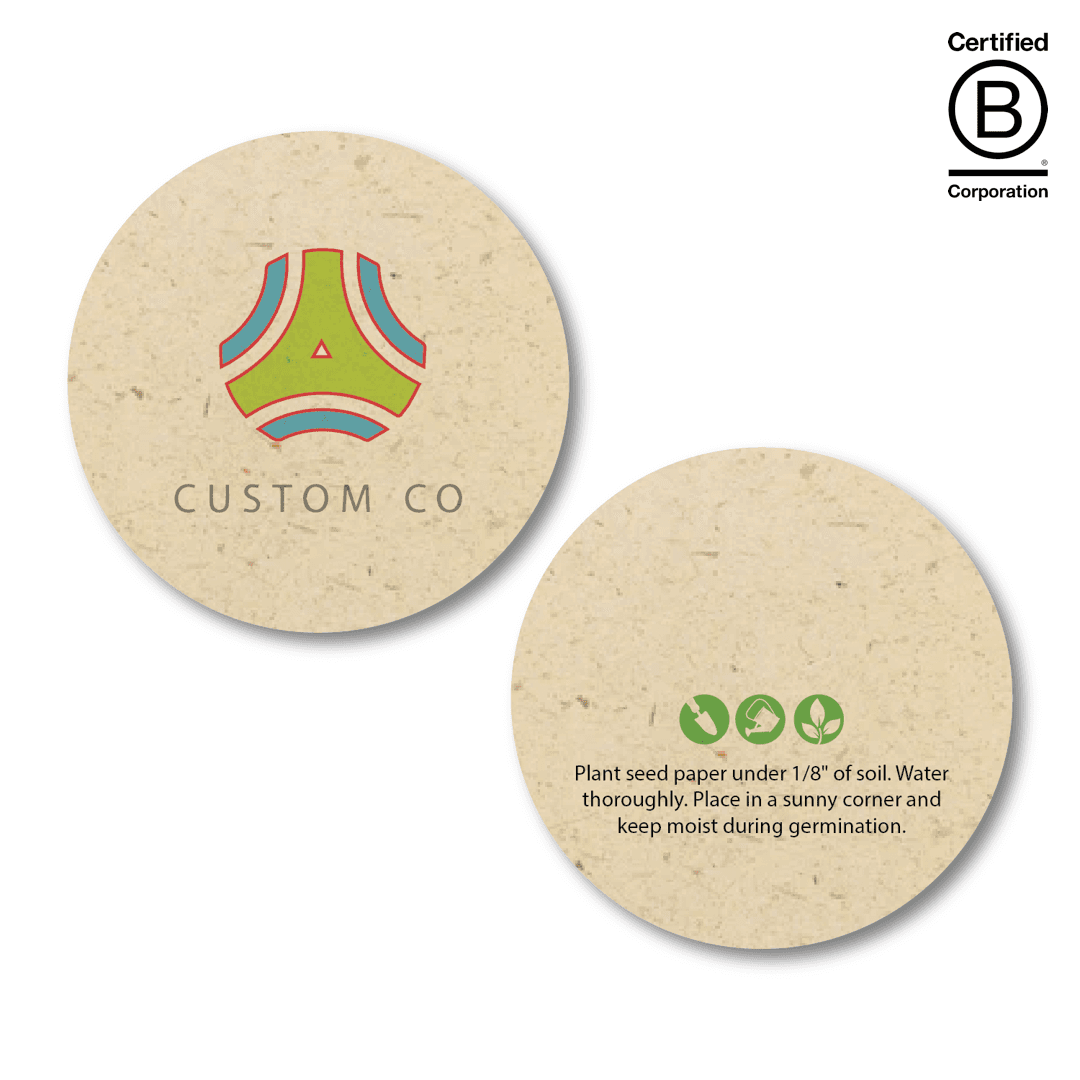 Medium Seed Paper Circle Coaster 2-Sided - Main product view 1