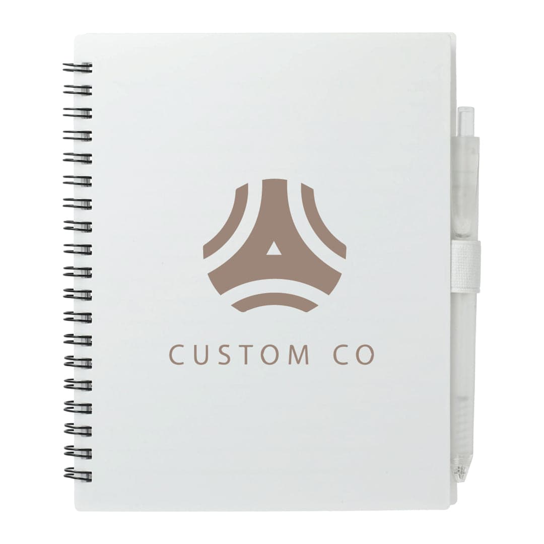 FSC Recycled Spiral Notebook & RPET Barrel Pen 5.5 x 7 Inch - Main product view 1